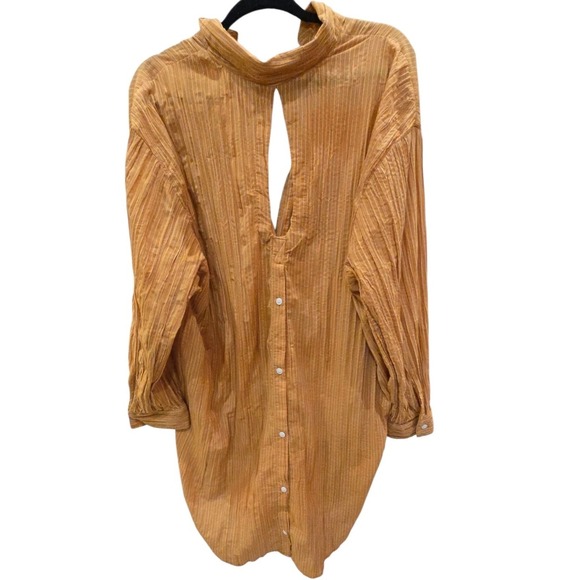 Urban Outfitters Dress SZ L Kennedy Cover UP Sun Cotton Tunic Shirt Yellow #435 - Picture 6 of 13